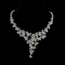 Vallon jewelry 18k Platinum 7 karat fully-jewelled necklace luxury full diamond diamond necklace pendant women spot