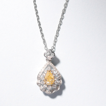 Wanlun Jewelry 18K Platinum Water Drop Yellow Diamond Pendant Simple Neck Necklace Necklace Female Gift Customized Recommendation