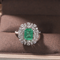 Wanlun Jewelry Natural Emerald Ring Women 18K Gold Inlaid Diamond Color Gems Zambia Womens Ring New Product