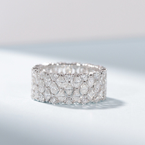 Vallon jewelry 18K platinum diamond ring 3 Karat diamond luxury qun xiang Marquise row ring width shopkeeper recommended