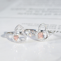 Wanlun jewelry white 18K gold heart-shaped pink diamond ring female natural color drill pad-shaped group inlaid new product gourd series