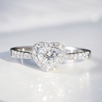 Wanlun jewelry New 18k platinum heart shaped diamond ring GIA inlaid large romantic jewelry female custom