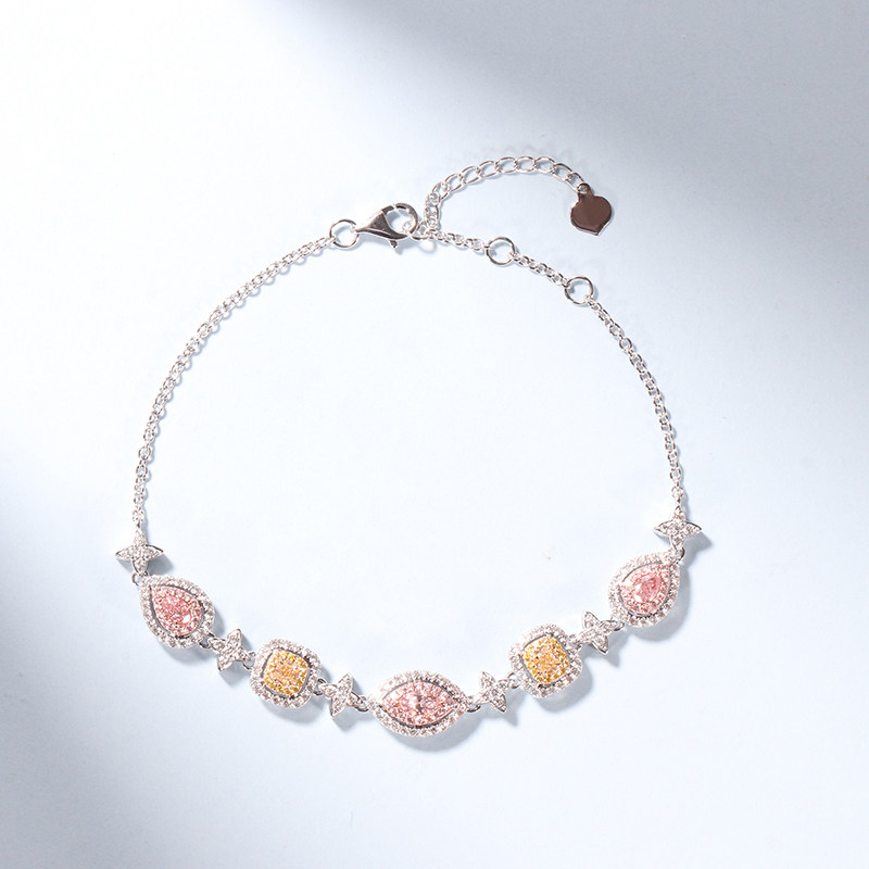 ten thousand Lun Jewels 18K Platinum Full Drill Hand Refining Yellow Diamond Powder Drill Mat Shaped Drop Horse Eye Bicolor Color Drill Custom Recommendation