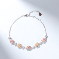 Wanlun Jewelry 18K Platinum Full Diamond Bracelet Yellow Diamond Pink Diamond Pad Shape Water Drop Horse Eye Two Color Diamond Customized Recommendation