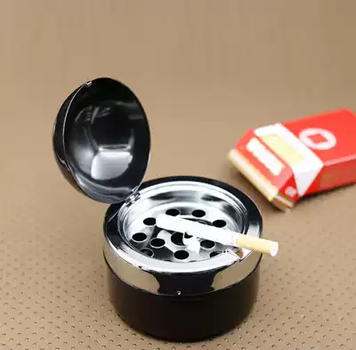 Metal with lid seal pressing easy to clean large capacity ashtray creative simple modern table billiard shape furnishings