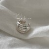 South Korea imported S925 sterling silver niche design wide opening multi-layer design ring fashionable and versatile ring