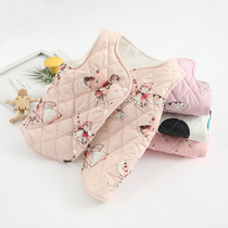 Baby silk cotton single-breasted vest autumn and winter girls wearing foreign vest female baby plus velvet thick cotton waistcoat