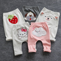 Baby pp pants spring and autumn thin female baby leggings cotton little boy trousers Haren pants girls Autumn wear