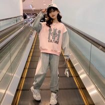 Girls spring suit 2022 new foreign style children's leisure sports two-piece spring girls children's clothing