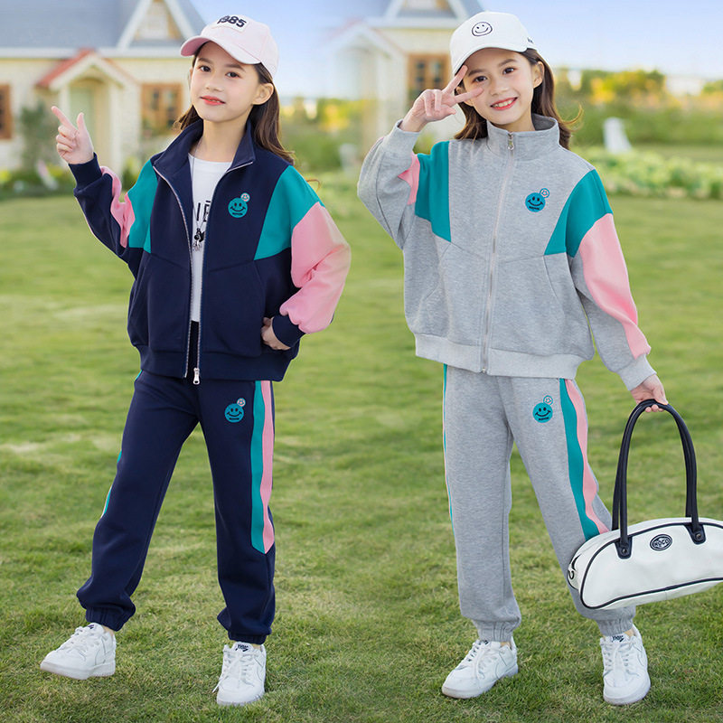 Girls' Autumn Sports Suits 2022 New Big Boys Girls' Girls' Western Style Spring and Autumn Fashionable Autumn Clothes