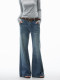 Burgenland Flared Jeans for Women, Loose High-Waisted Straight-Leg American-Style Washed Floor-Length Pants for Tall People