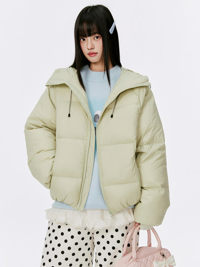 Burgenland咖色连帽泡芙羽绒服女冬季厚2025新款巨好看的加厚外套