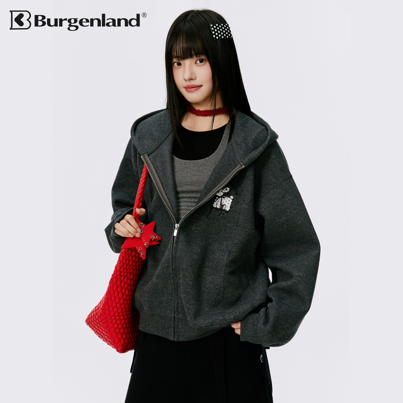 Early Spring Coat, Puppy Cardigan, Sweatshirt with Hood, Exquisite Spring Coat for Women, Korean Style, Beautiful Thick Spring Clothing 2026 New