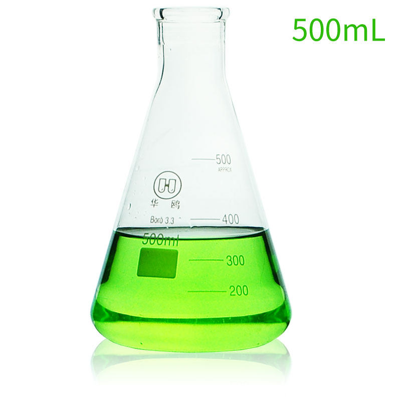 华鸥玻璃三角烧瓶/烧杯 500mL 玻璃锥形瓶 锥型烧杯 实验室用摇瓶