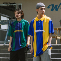 EDDY quick-drying fabric V-collar loose hip hop trend jersey polo shirt mens original Tide brand casual couples