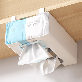 厨房纸巾架免打孔悬挂式吊柜下湿巾用纸挂架收纳橱柜门抽纸盒倒挂