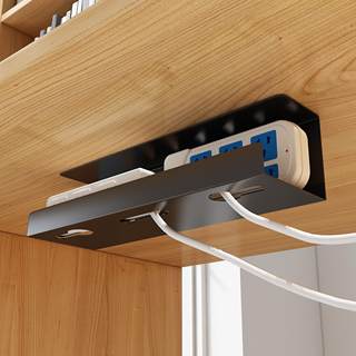 免打孔桌下插排电源线理线槽固定收纳整理神器电脑桌底束线理线器