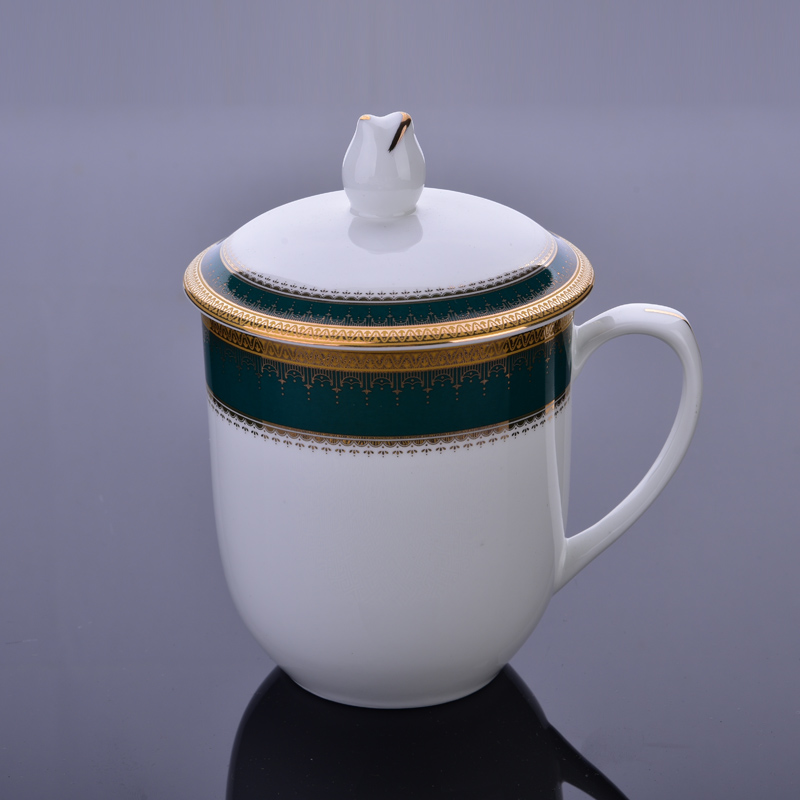 Bone ceramic cup ceramic cup with lid cup breakfast simple personality Mark cup large capacity office teacup