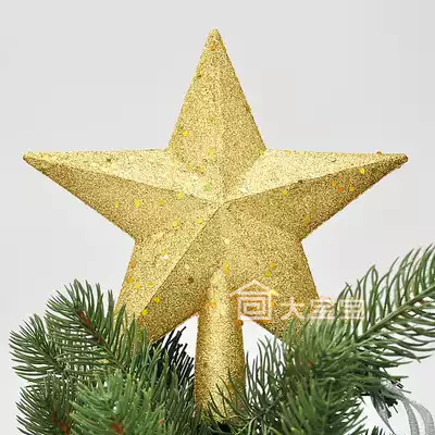 Christmas Christmas tree top three-dimensional five-pointed star Christmas tree top star Christmas decorations 20cm gold pink tree top decoration
