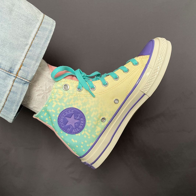 Converse Women's Shoes 1970S High-Top Canvas Shoes Digital E-Sports Colorful Gradient Sneakers 171935C Converse Women's Shoes 1970S High-Top Canvas Shoes Digital E-Sports Colorful Gradient Sneakers 171935C