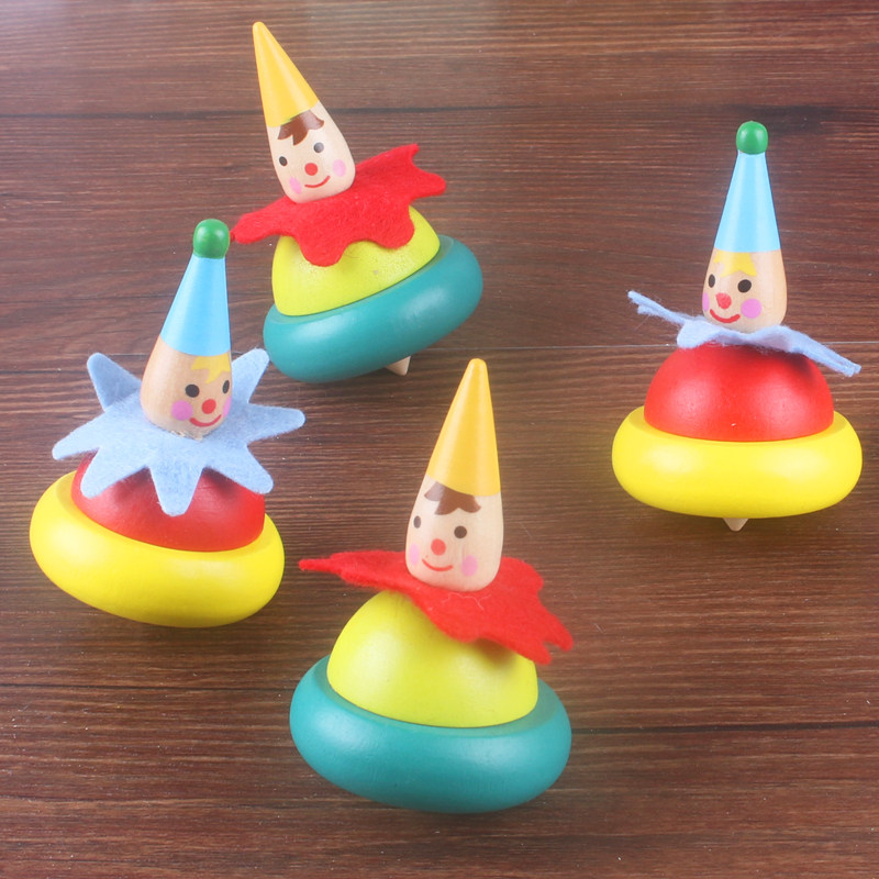 Cartoon Spinning Clown Top Fun Cheap Toy Creative Children Puzzle Kid Hands to Desktop Little tops