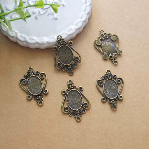 Ретро аксессуар ручной работы, медные аксессуары, подвеска, с драгоценным камнем, 14×10мм