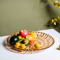 Fruit plate fruit plate fruit basket dried fruit plate candy plate household glass European style high foot
