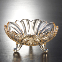 Large European-style household glass fruit plate Creative modern living room home simple fruit pot dried fruit candy fruit plate