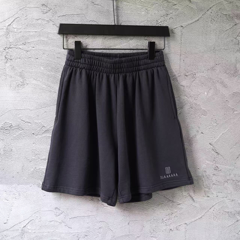 Top Version】Paris-Style Spring and Summer New Double-A Simple Embroidered Logo Terry Casual Sports Shorts