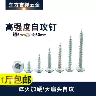 Hardened large flat head self-tapping screw big cap Big Head self-tapping nail pointed tail flat round head wood screw M3M4M5M6