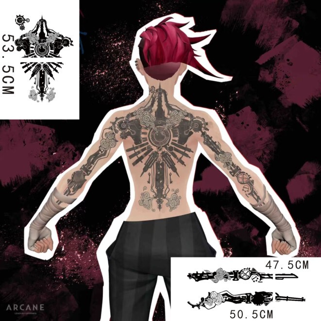 Lol League of Legends: Battle for Bandlewood Veigar-Style Tattoo Stickers Vi Back Arm Cos Stickers Photo-Friendly Waterproof
