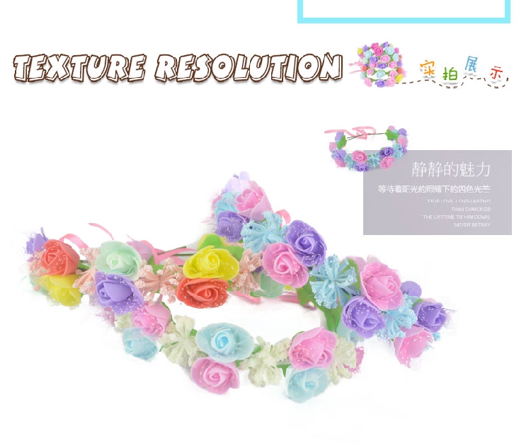 Giai đoạn biểu diễn công chúa váy dễ thương hoa đầu đội hoa vòng hoa chụp ảnh đạo cụ cung cấp trang trí đám cưới - Sản phẩm Đảng / Magic / Hiệu suất đồ hoá trang harry potter