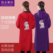 Long and velvet thickened adult gown coat coat women winter fashion Anti-dirty down jacket can coat wear big coat apron