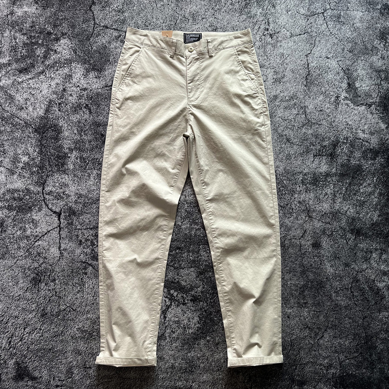 Basic Simple Solid Color Stretch Men's Spring and Summer Breathable Casual Straight-Leg Pants Versatile Commuter Minimalist Pants