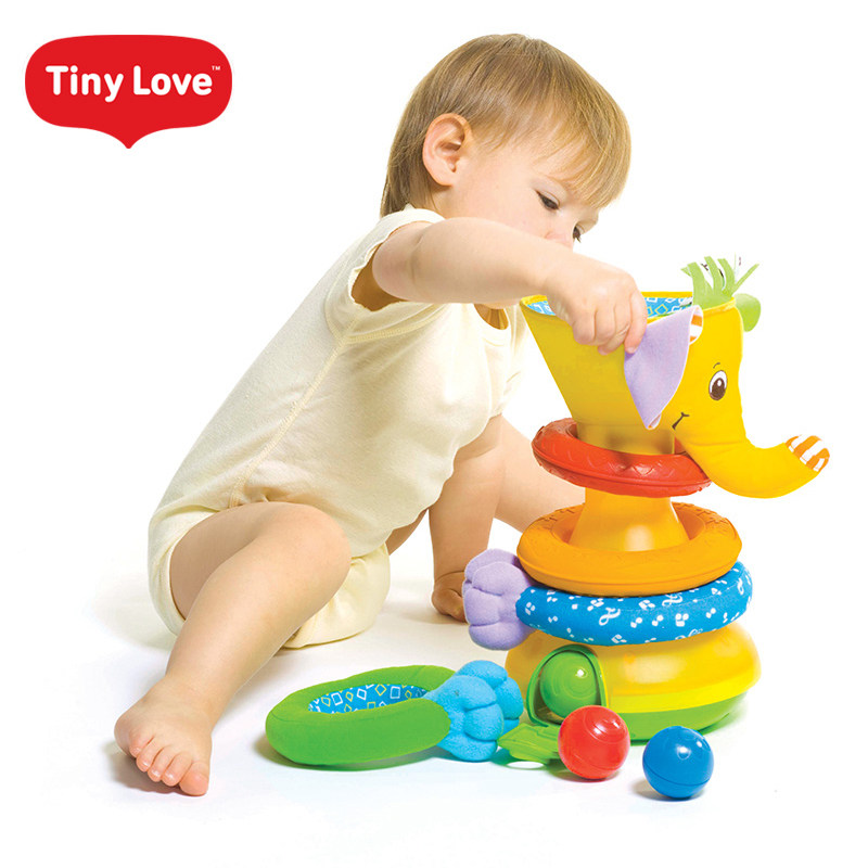 tinylove imported baby exploring Toys Elephant Pile Towers Stacked lap pitching Puzzle Toys Early to teach Toys