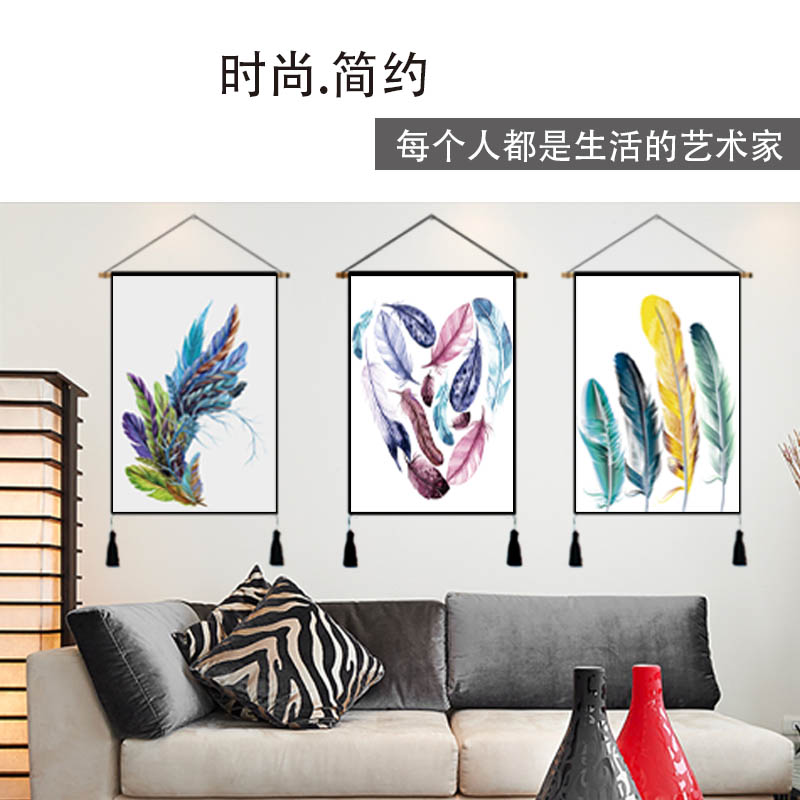 Tấm thảm lông Bắc Âu in nền Treo Phòng ngủ Phòng khách Phòng khách Vẽ tranh tường B & B Trang trí phòng Tấm thảm tấm vải treo tường