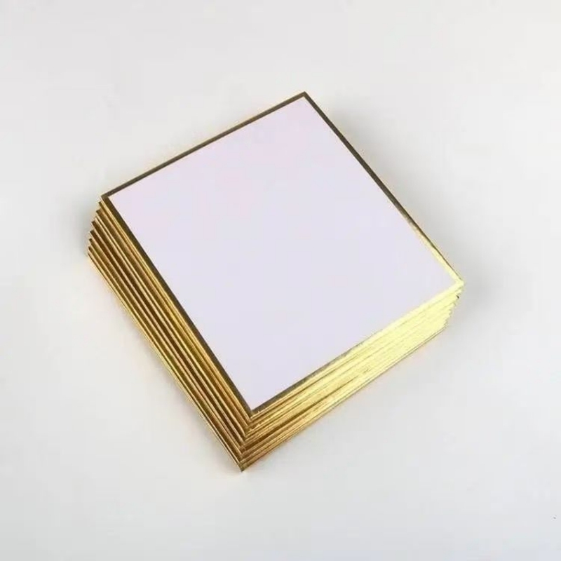 Blank White Paper Signature Board Japanese Cp Autograph Signing Board Anime Merchandise Gold-Edged Delicate Scratch-Resistant with Gold Foil on the Back
