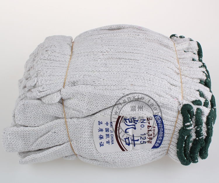White yarn gloves labor protection work gloves worker grounding wire gloves handling wear-resistant gloves factory computer woven gloves