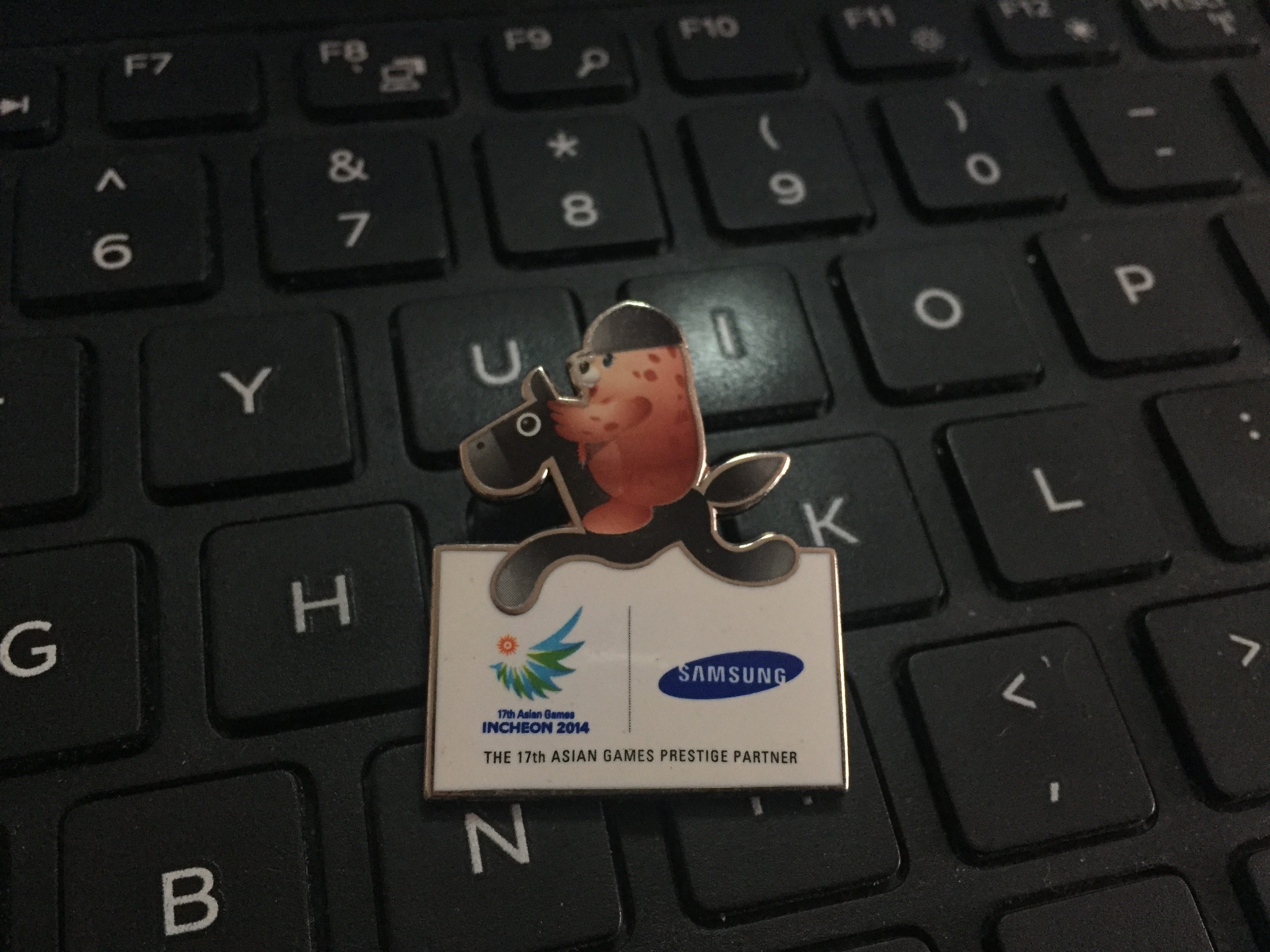 2014 South Korea Incheon Asian Games Badge Sponsor Samsung Badge Mascot Equestrian Badge 