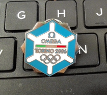 2010 Vancouver Winter Olympics badge Omega badge 2006 Turin Winter Olympics snowflake badge in Italy