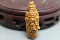 Olive nuclear carving Guanyin Wen play handmade single pendant key chain to protect peace bodhi bracelet accessories