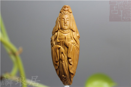 Olive Nuclear Sculpted Guanyin Handcrafted Nuclear Sculpture Net Bottle Big Seed Essay Playing Pendant Collection of King Kong Bodhi Star moon accessories