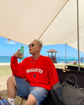 GAHKSTUDIO X MAGADETH designer partner American retro classic sweater couples