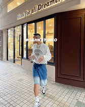 GAHKSTUDIO Korean designer cooperative gradient denim shorts