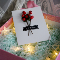 Red bean simple greeting card universal greeting card I like you Happy Birthday Birthday anniversary