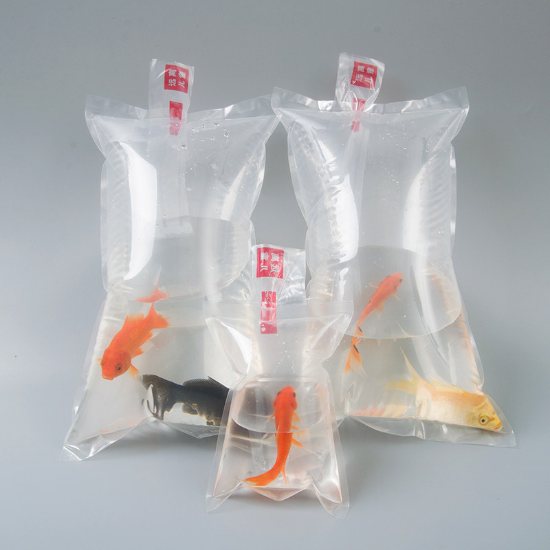 Oxygen-filled fish bag thickened aquarium fish oxygen bag bag four-corner live fish transport plastic bag 50 plastic bags