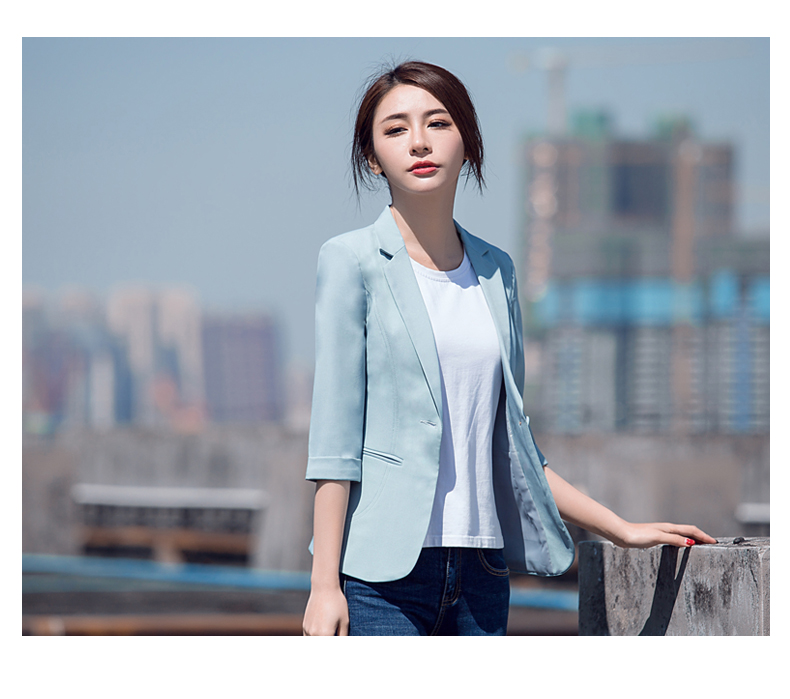 Bộ đồ vest nữ tay áo mỏng chuyên nghiệp mặc mỏng phần thời trang cỡ lớn phù hợp với đoạn ngắn 2019 xuân hè phong cách mới các kiểu bộ vest nữ trẻ trung