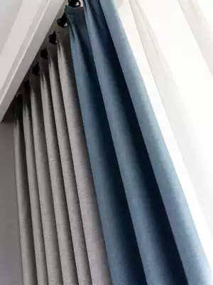 Customized flax shading curtain cloth bedroom sunscreen heat insulation and sound insulation Nordic living room splicing cotton linen shade cloth