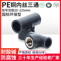 PE hot melt pipe water pipe fittings copper inner wire pipe fittings internal tooth joint tee pipe fittings drinking water joint