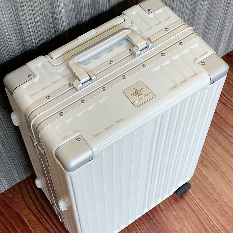 Pure Pc High-End Aluminum Frame Suitcase with Customs Lock, Silent Universal Wheels, 20 22 24 26 28 Luggage Suitcase, Trolley Case